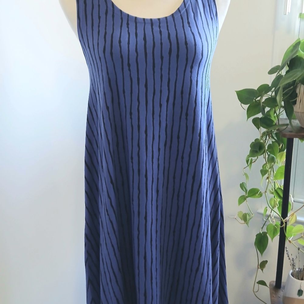 NWT- M x MATTHILDUR -Icelandic-Handmade -Blue and Black -Sleeveless-dress-Size M - Picture 2 of 13